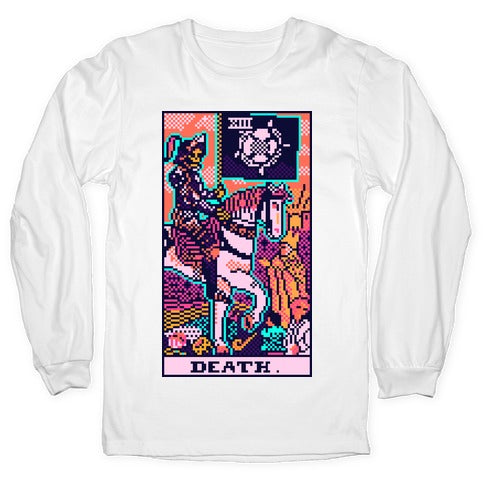 Pixelated Death Tarot Card Longsleeve Tee