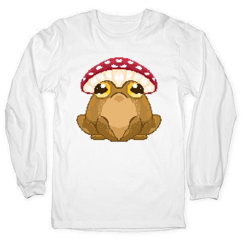 Pixelated Toad in Mushroom Hat Longsleeve Tee