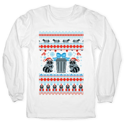 Raccoon Ugly Christmas Sweater Longsleeve Tee