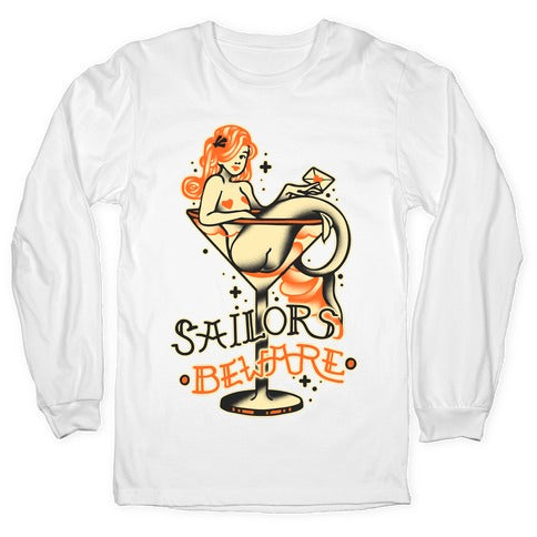 Sailors Beware Classic Tattoo Longsleeve Tee