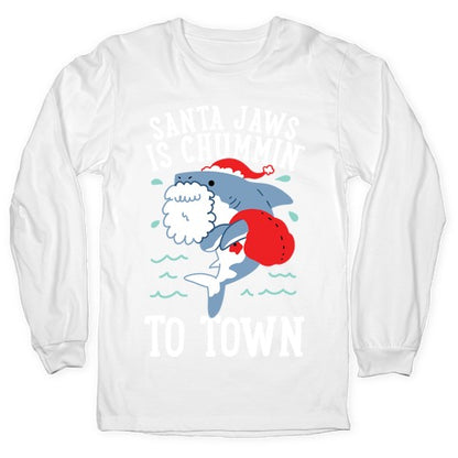 Santa Jaws Is Chummin' To Town Longsleeve Tee