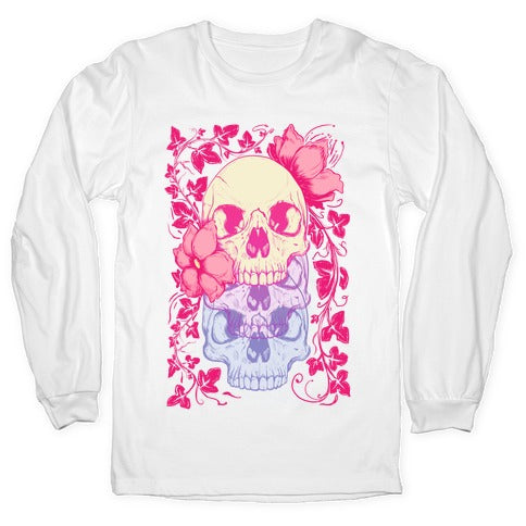 Skull of Vines and Flowers Longsleeve Tee