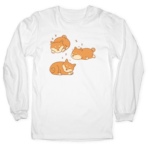 Sleepy Shibe Pattern Longsleeve Tee