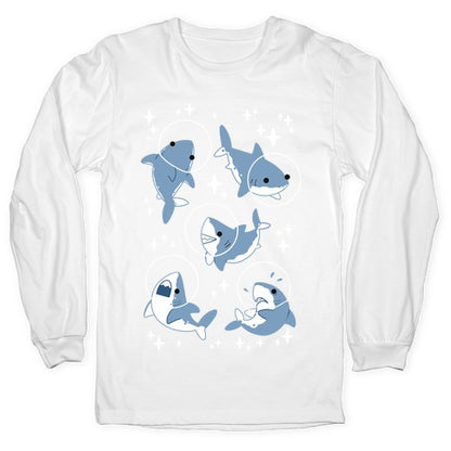 Space Shark Pattern Longsleeve Tee