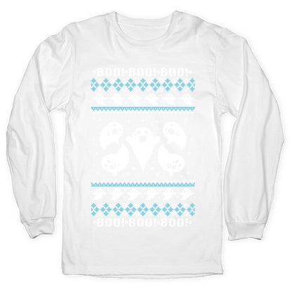 Spooky Ghosts Ugly Sweater Longsleeve Tee