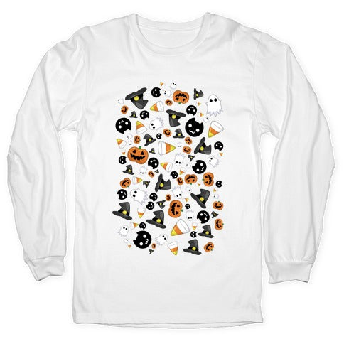 Spoopy Halloween Pattern Longsleeve Tee