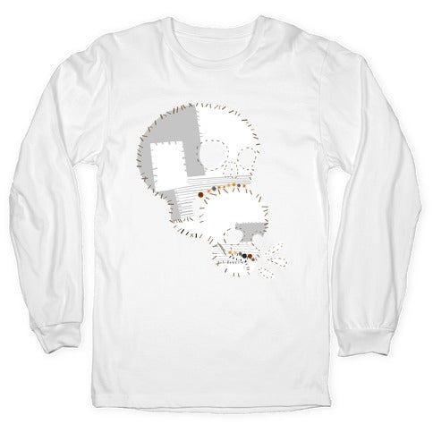 Stitched Skull Eating Another Skull  Longsleeve Tee