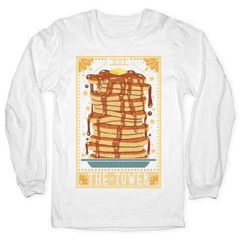 Tarot Card: The Tower (Of Pancakes) Longsleeve Tee
