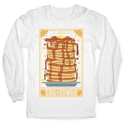Tarot Card: The Tower (Of Pancakes) Longsleeve Tee
