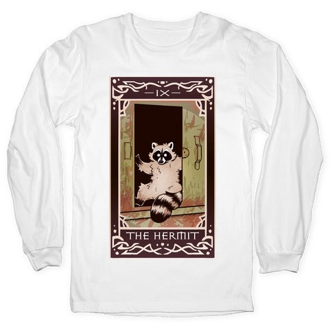 The Hermit Raccoon Tarot Card Longsleeve Tee