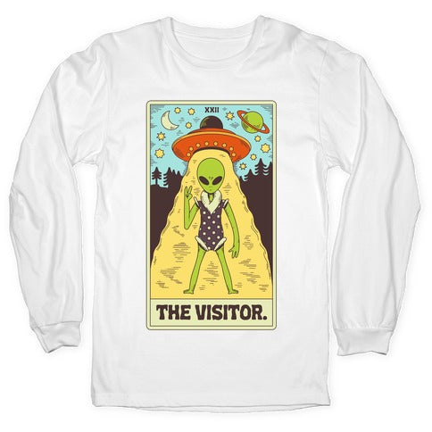 The Visitor Alien Tarot Card Longsleeve Tee