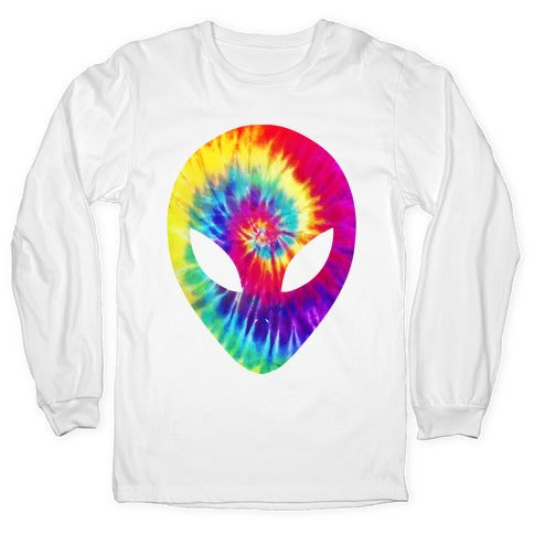 Tie Dye Alien Head Longsleeve Tee