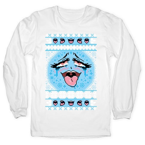 Ugly Ahegao Christmas Sweater Longsleeve Tee