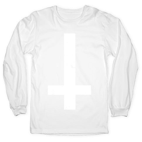 Upside Down Cross Longsleeve Tee | LookHUMAN Upside Down Cross Longsleeve Tee | LookHUMAN
