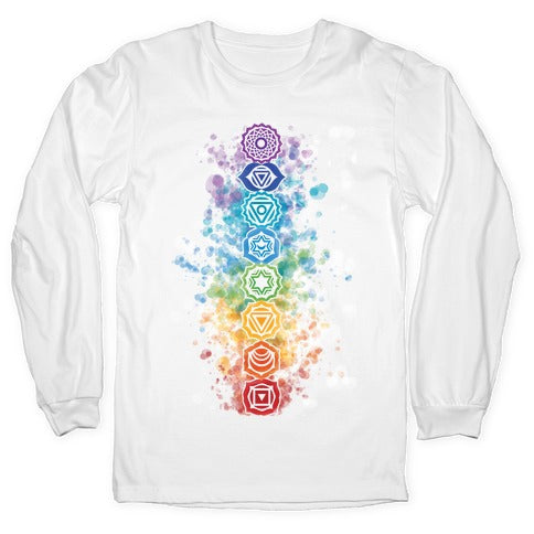 Watercolor Chakra Symbols Longsleeve Tee