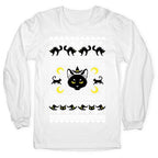 Witchy Black Cats Ugly Sweater Longsleeve Tee