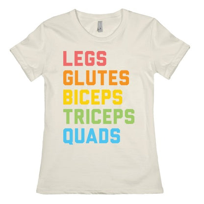 Legs Glutes Biceps Triceps Quads LGBTQ Fitness Women's Cotton Tee