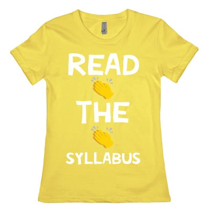 Read The Syllabus Clap Emoji Women's Cotton Tee