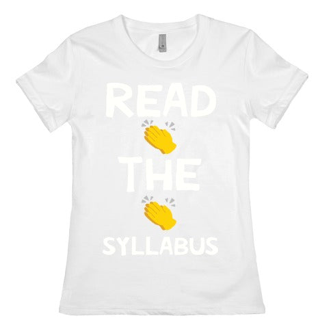 Read The Syllabus Clap Emoji Women's Cotton Tee