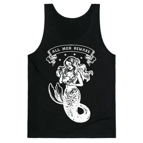 All Men Beware Vintage Mermaid Tank Top