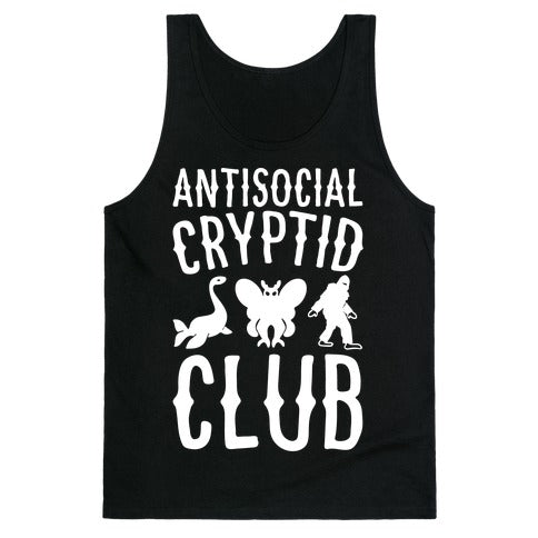 Antisocial Cryptid Club White Print Tank Top
