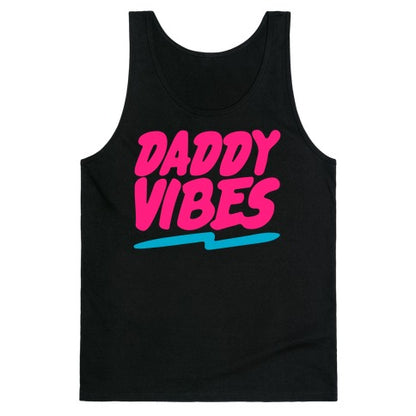 Daddy Vibes White Print Tank Top
