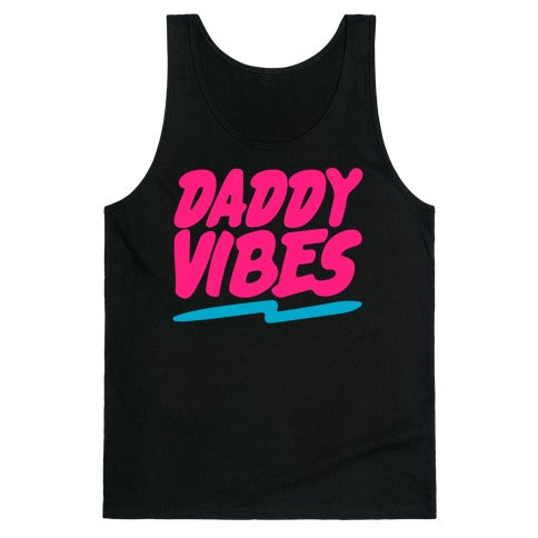 Daddy Vibes White Print Tank Top