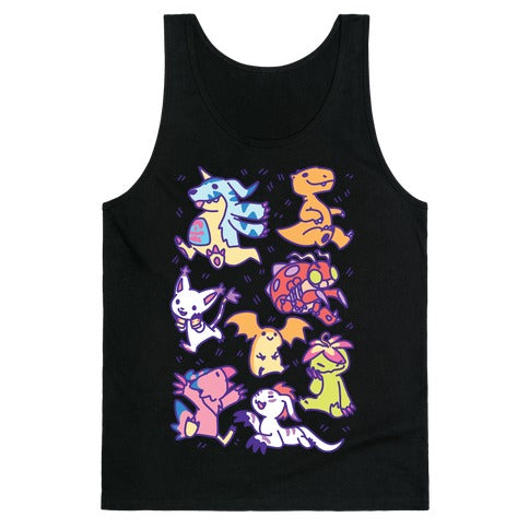 Digital Monsters Pattern Tank Top