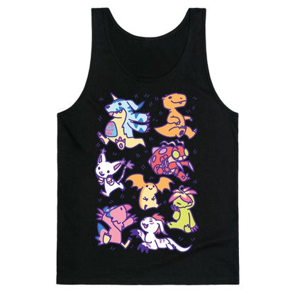Digital Monsters Pattern Tank Top