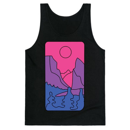 Groovy Pride Flag Landscapes: Bi Flag Tank Top