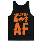 Halloween AF White Print Tank Top