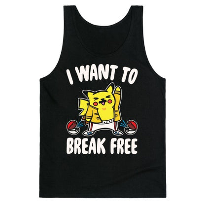 I Want To Break Free Parody White Print Tank Top