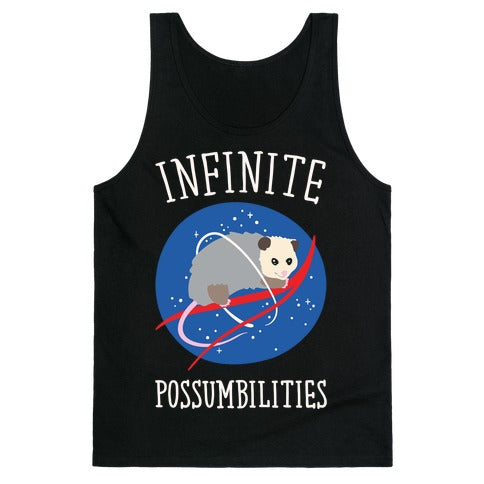 Infinite Possumbilities Parody White Print Tank Top