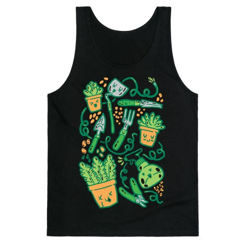 Kawaii Plants and Gardening Tools Tank Top