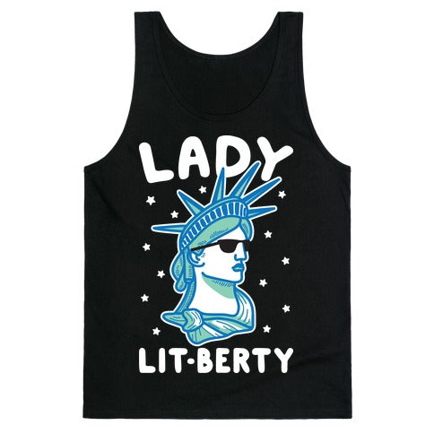 Lady Lit-berty (White) Tank Top