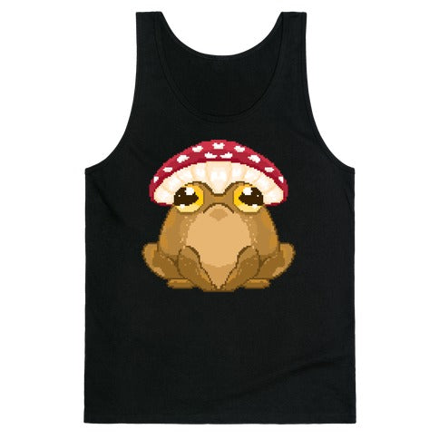 Pixelated Toad in Mushroom Hat Tank Top