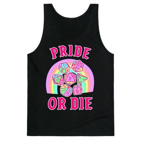 "Pride or Die" DnD Dice Pastel Tank Top