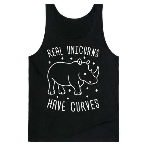 Real Unicorns Have Curves (Rhino) Tank Top