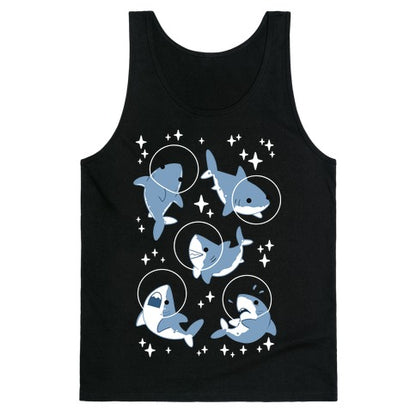 Space Shark Pattern Tank Top