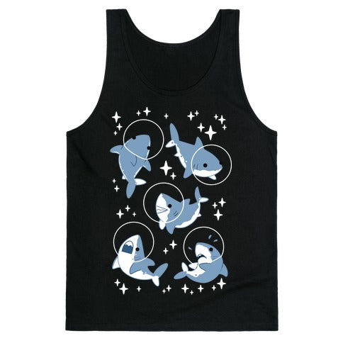 Space Shark Pattern Tank Top