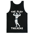 The Plot Thickens Shakespeare Parody White Print Tank Top