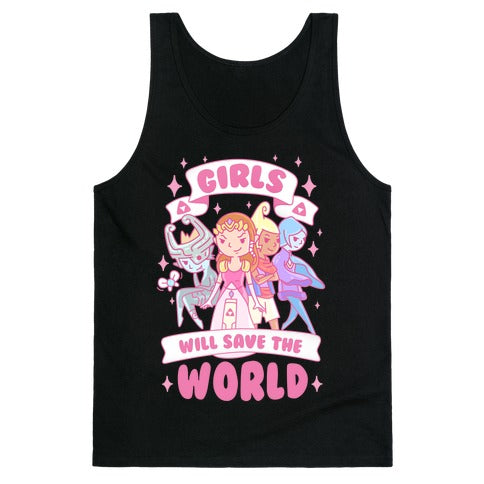 Zelda Girls Will Save The World Parody Tank Top