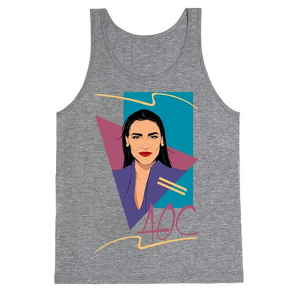 80s Style AOC Alexandria Ocasi-Cortez Parody  Tank Top