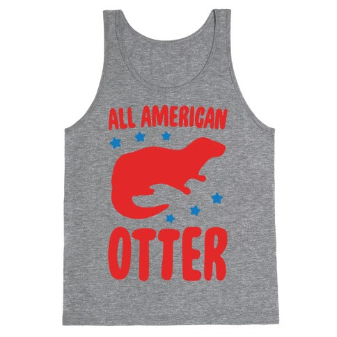 All American Otter White Print Tank Top