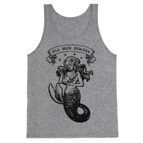 All Men Beware Vintage Mermaid Tank Top