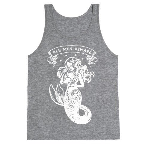 All Men Beware Vintage Mermaid Tank Top