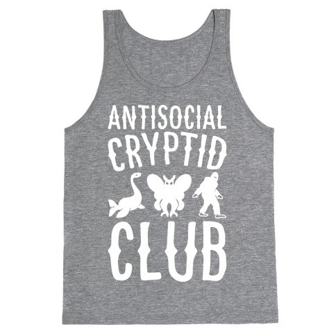Antisocial Cryptid Club White Print Tank Top
