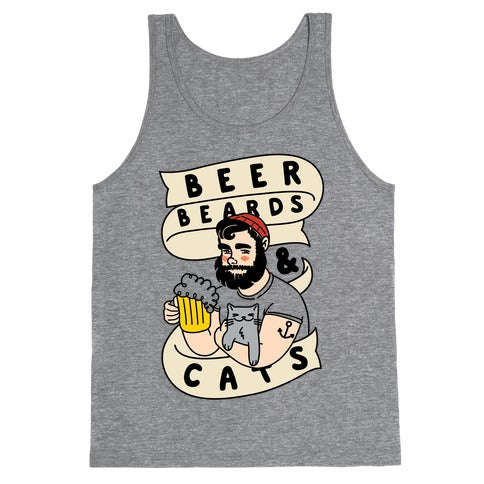 Beer, Beards and Cats Tank Top
