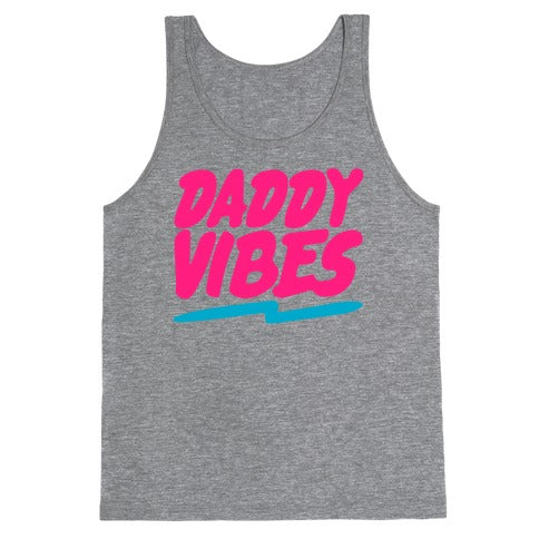 Daddy Vibes White Print Tank Top