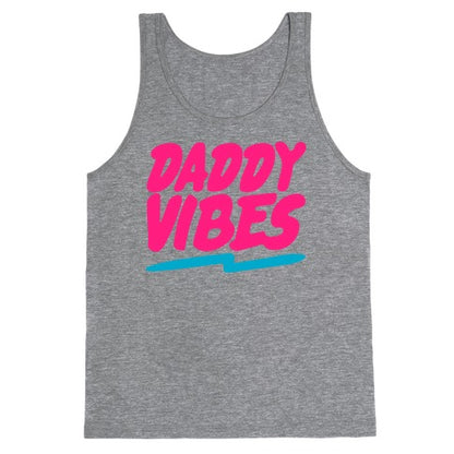 Daddy Vibes White Print Tank Top